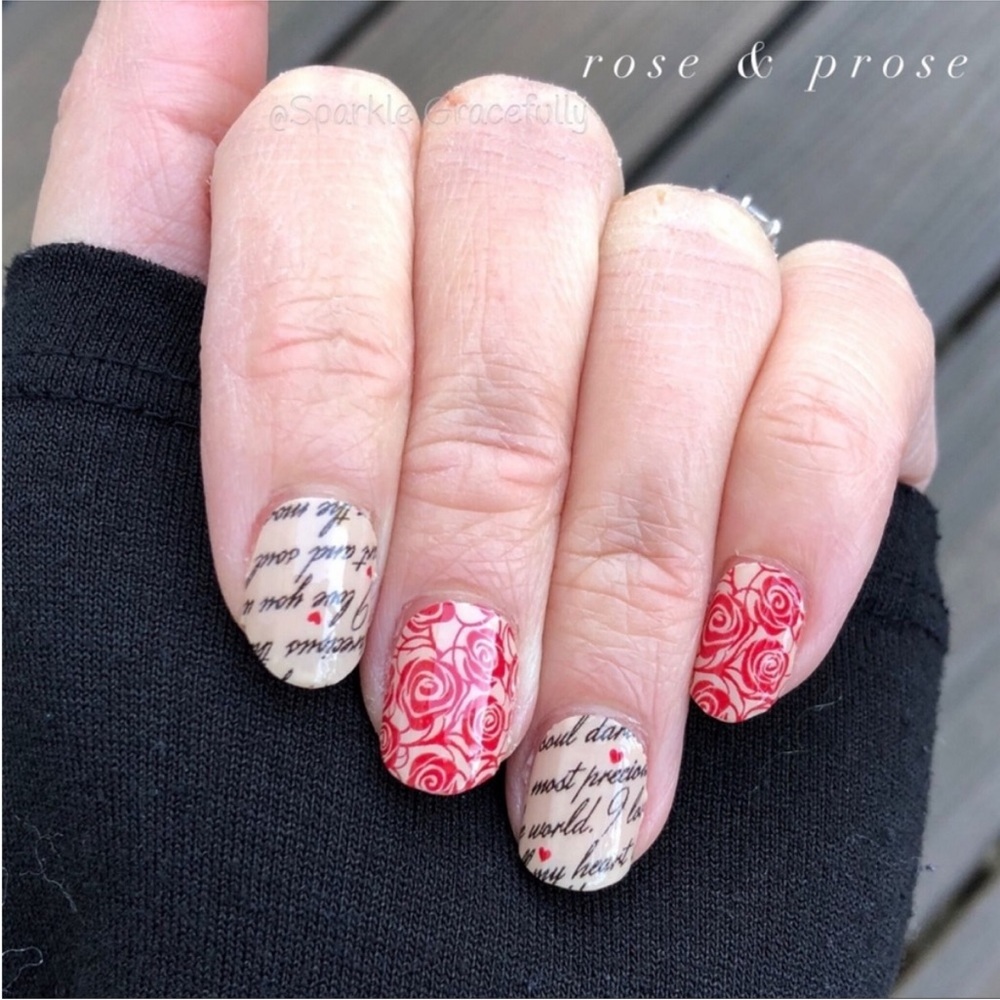 *Retired* Color Street: Rose & Prose | Valentine’s Day Floral Neutral Red Beige - Picture 2 of 10